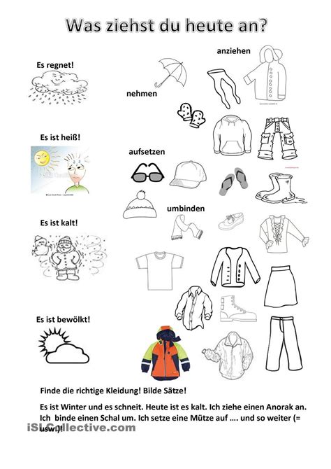 wetter und kleidung wetter kindergarten wetter basteln