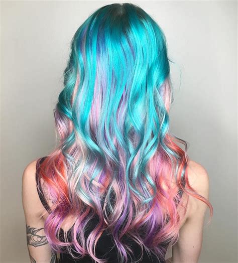 mermaid hair trend has women dyeing hair into sea inspired colors