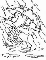 Coloring Rain Pages Kids Spring Pooh Colouring Disney Monsoon Comments sketch template
