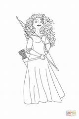 Merida Kleurplaat Bogen Pfeil Flechas Arco Prinzessin Gratis Valiente Brave Kleurplaten Pijl Boog sketch template