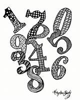 Zentangle Numbers Number January sketch template