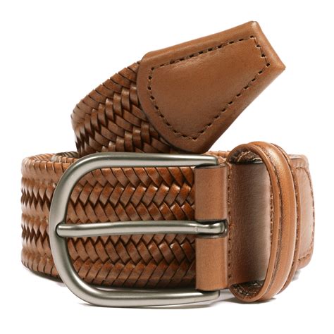 andersons london store woven brown braided leather belt