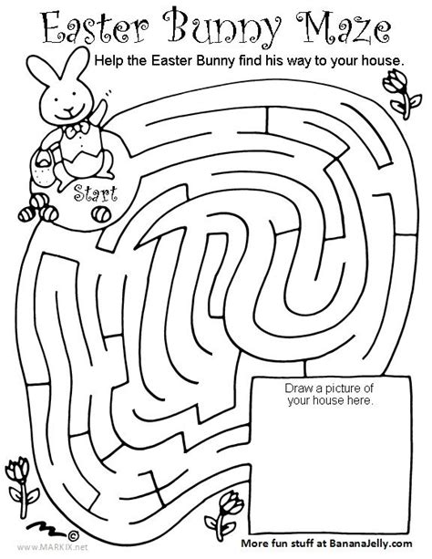 easter bunny maze easter activities  kids book activities easter