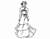 Coloring Dress Pages Wedding Para Novia Dresses Vestidos Colorear Barbie Imagen Strapless Printable Diseños Dibujo Vestido Negro Blanco Veil Getcolorings sketch template
