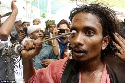 Sufi Muslim Holy Men Perform Acts Of Self Torture At Urs Festival