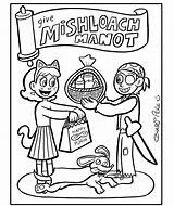 Purim Coloring Pages Mishloach Manot Give Xcolorings Print sketch template