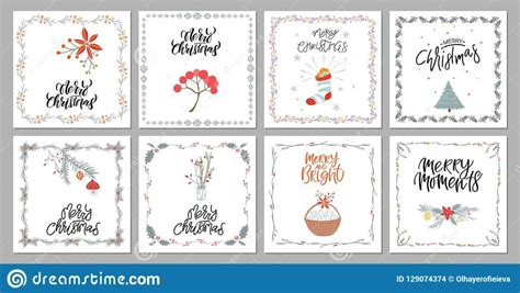 collection cute merry christmas gift cards  set   regard