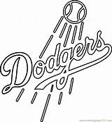 Dodgers Coloring Logo Los Angeles Pages Mlb Color Coloringpages101 sketch template