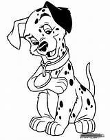 Coloring 101 Dalmatians Pages Tone Two Disneyclips Admiring Collar Tag Her Funstuff sketch template