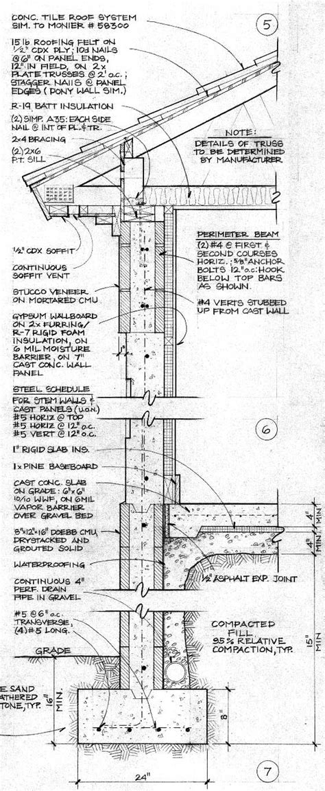 full detail wall section architectural section architecture foundation construction details