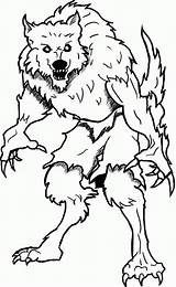 Werewolf Loup Garou Goosebumps Monsters Template Coloriages sketch template