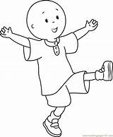 Caillou Coloring Pages Having Fun Happy Printable Tennis Playing Coloringpages101 Color Kids Categories sketch template