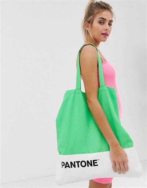 bershka  pantone tote bag  green asos pantone asos tote bag