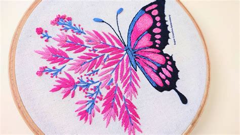 floral butterfly embroidery designfree  patternhand embroidery