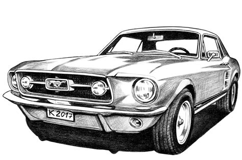 Mustang Car Drawing Free Download On Clipartmag