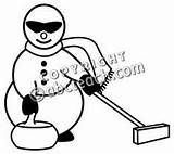 Curling Clipart Broom Rock Clip Color Stone Winter Snowman Puzzles Rocks Colours Teachers Painted Word Fun Webstockreview sketch template