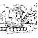 Digger Coloring Digging Tractor Dirt Ground sketch template