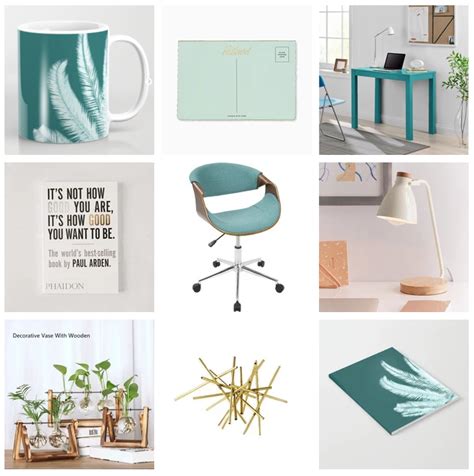 style home office teal homedecor homeoffice decoration