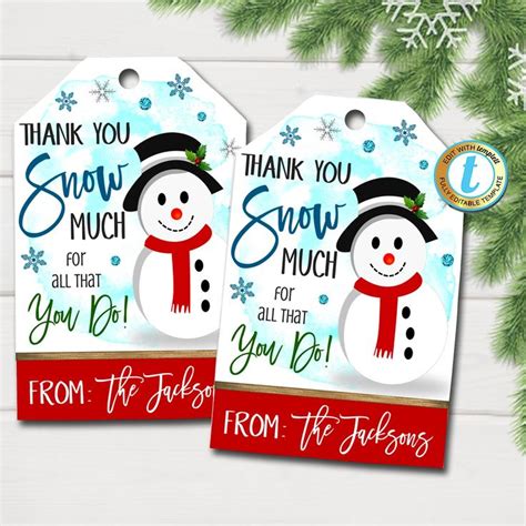 christmas gift tags   snow      etsy