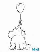 Coloring Elephant Pages Balloons Holding Balloon Animal Animals Template Ballon Hellokids Choose Board sketch template