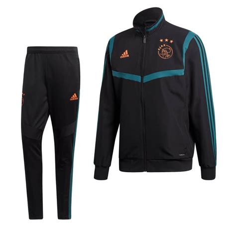 adidas ajax presentatie trainingspak   zwart groen voetbalclub