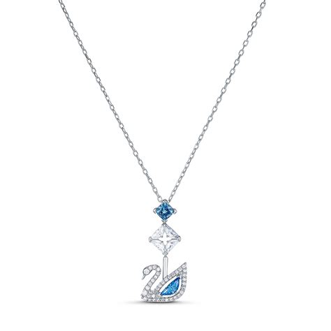 swarovski necklace dazzling swan necklace  crystal fuschia rhodium