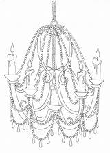 Chandelier Drawing Light March Green sketch template