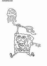 Spongebob Jellyfish Catches sketch template