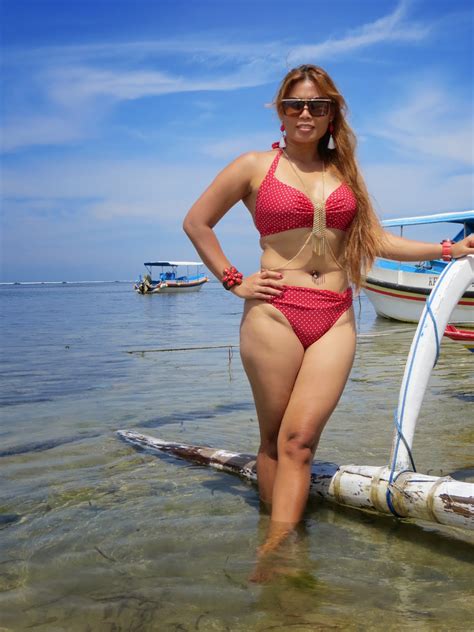 Nusa Dua Beach Bali With Polcadot Bikini Euroasia Fashion By Kintan