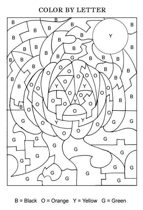 halloween color  letters activity coloring pages  kids