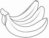 Bananas Clipart Colouring Colored Three Coloringall Webstockreview sketch template