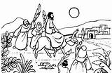 Jesus Donkey Palm Sunday Coloring Jerusalem Rode Color sketch template