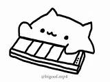 Cat Bongo Coloring Pages Meme Kawaii Source Choose Board sketch template