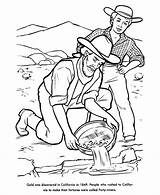 Gold Rush Coloring Pages California Panning History Miner Mining Clipart Color 1849 Kids Colouring Miners Draw American Print Printable Seal sketch template