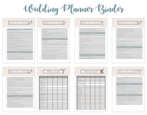 wedding binder printables printable templates