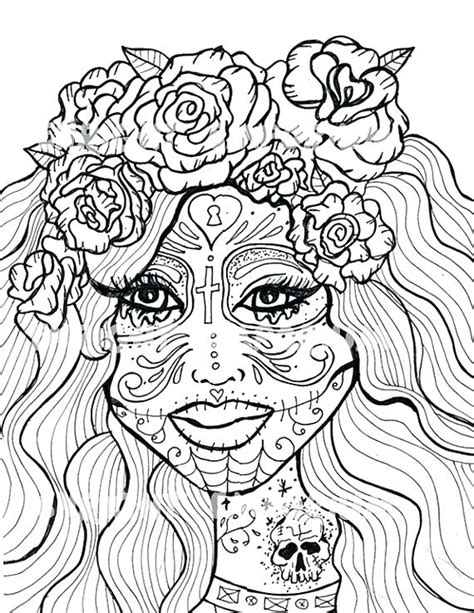 day   dead girl coloring pages  getcoloringscom