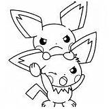 Pichu Coloring Bothered Surprised Face sketch template