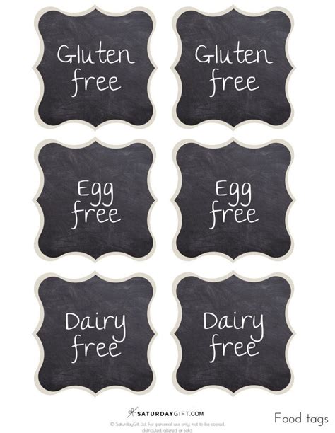 printable food tags  buffet  printable