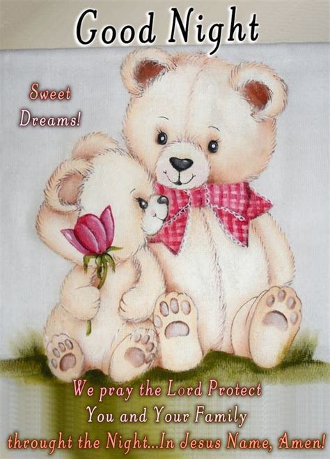 adorable teddy bear family good night sweet dreams pictures