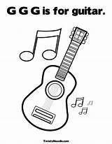 Coloring Pages Guitar Kids Acoustic Comments Colouring sketch template