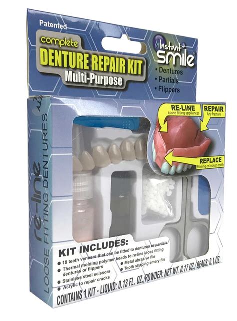 Multi Purpose Complete Denture Repair Kit Plus Usa Pin Reline Or Fix