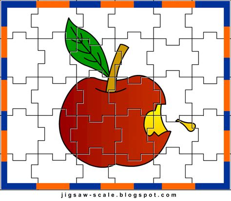 printable jigsaw puzzle  kids apple jigsaw