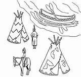 Native Coloring American Village Teepee Canoe Pages Color Printable Netart Getdrawings Getcolorings Print sketch template