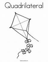 Quadrilateral Coloring Kite Windy Flying Twistynoodle Noodle sketch template