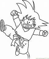 Goku Coloring Kid Pages Coloringpages101 Color Online Kids sketch template