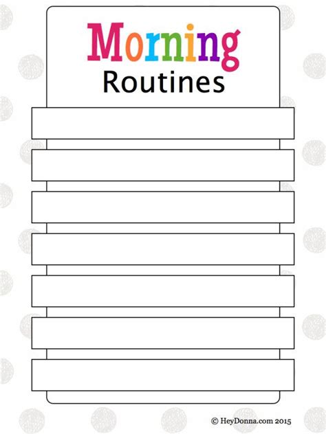 morning routine chart  children morning routine chart