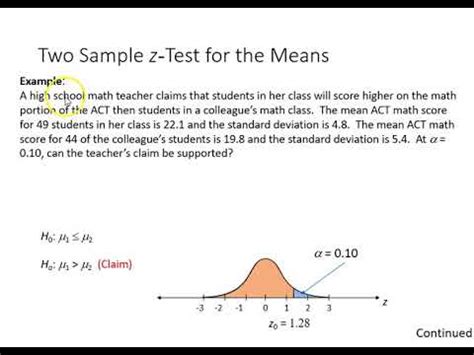 sample  difference test large sample youtube