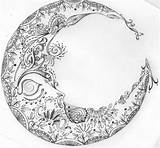 Coloring Moon Sun Pages Adult Drawing Celestial Mandala Printable Adults Tattoo Book Colouring Stars Books Glyph Got Really Into Dragon sketch template
