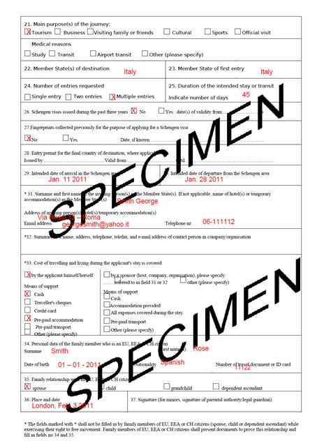 sample of filled schengen visa form fill out and sign printable pdf