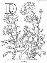 Coloring Fairy Flower Alphabet Alfabet Magic Elfjes Pages Alfabeto Hadas Colorear Daisy Kleurplaten Para Book Las Plantillas Letter sketch template